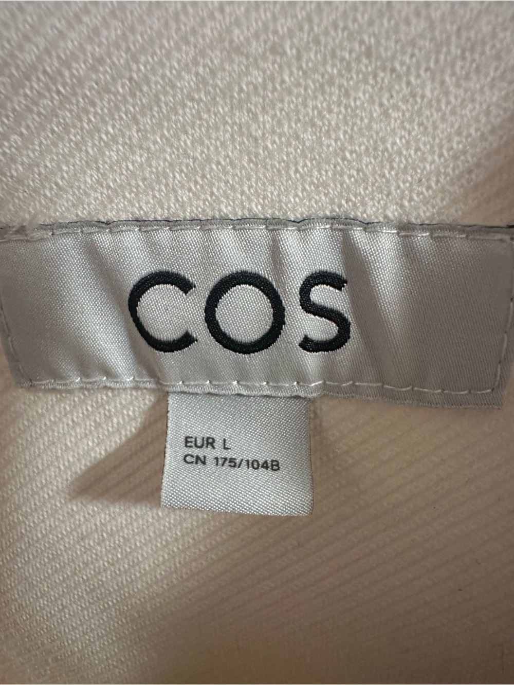 COS Women's Cream Cropped Twill Button Jacket Size EU Large/US Med or Large - Picture 8 of 12